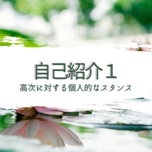 自己紹介。高次に対する個人的なスタンス